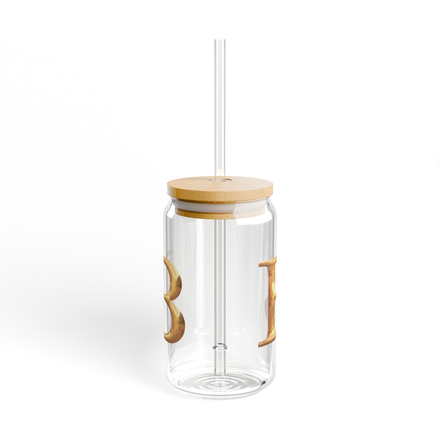 Personalized Sipper Glass, Customizable Drinkware Letter B