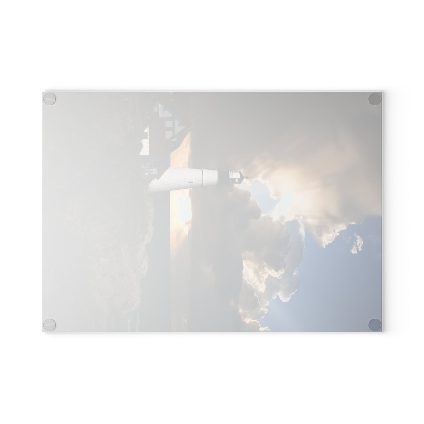 Coastal Lighthouse Glass Cutting Board - Kitchen Decor, Beach House Gift, Unique Cooking Gift, Home and Novelty, Coastal Kitchen Accessory