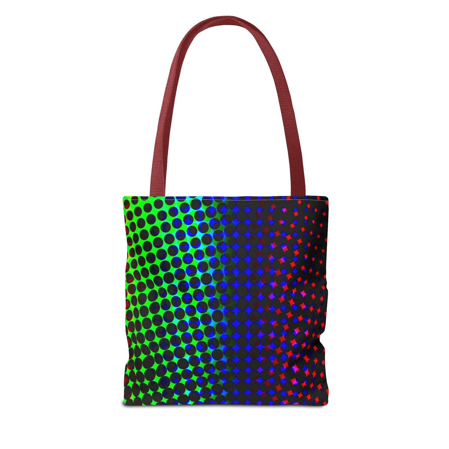 Vibrant Dot Print Tote Bag - Colorful Reusable Shopping Bag, Beach Tote