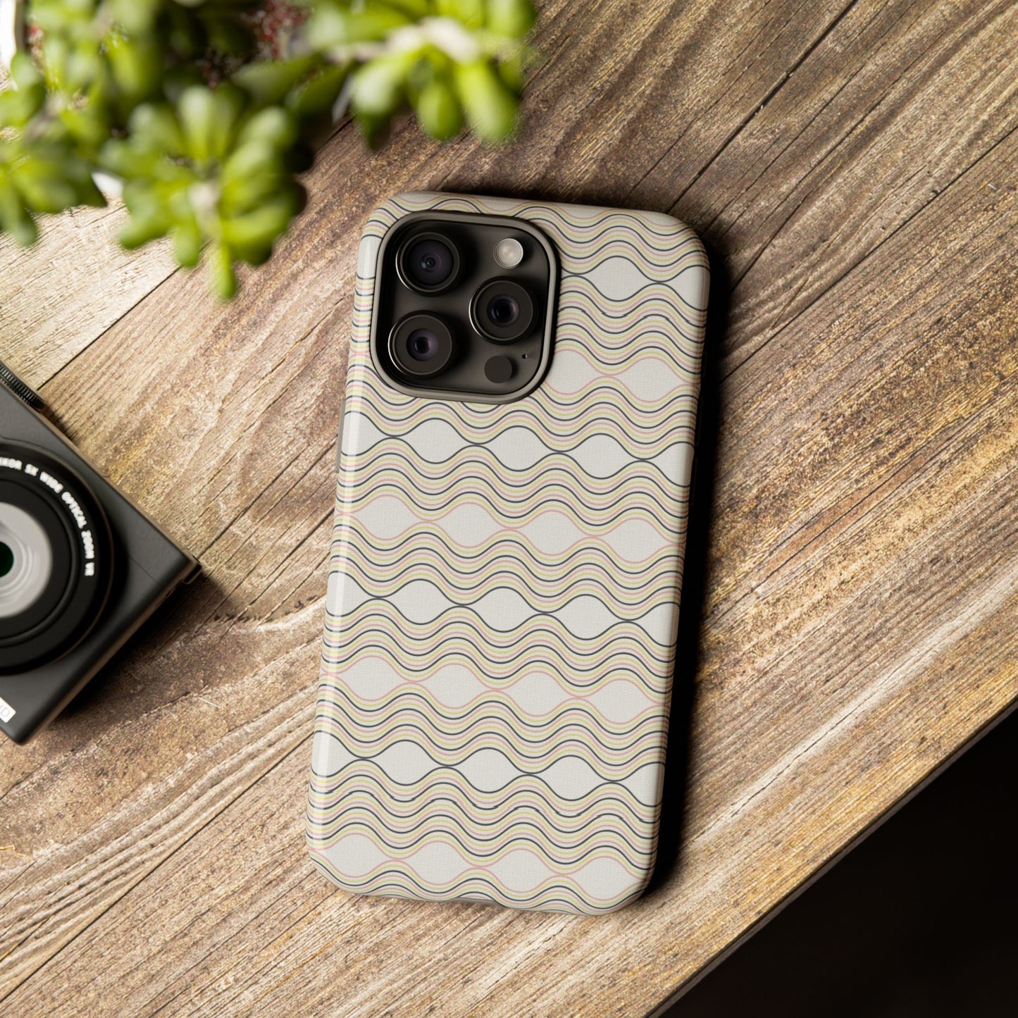 Stylish Phone Case for Tough Protection, Wavy Design, Chic Accessory, Gift for Her, Trendy Tech, Holiday Gift Idea