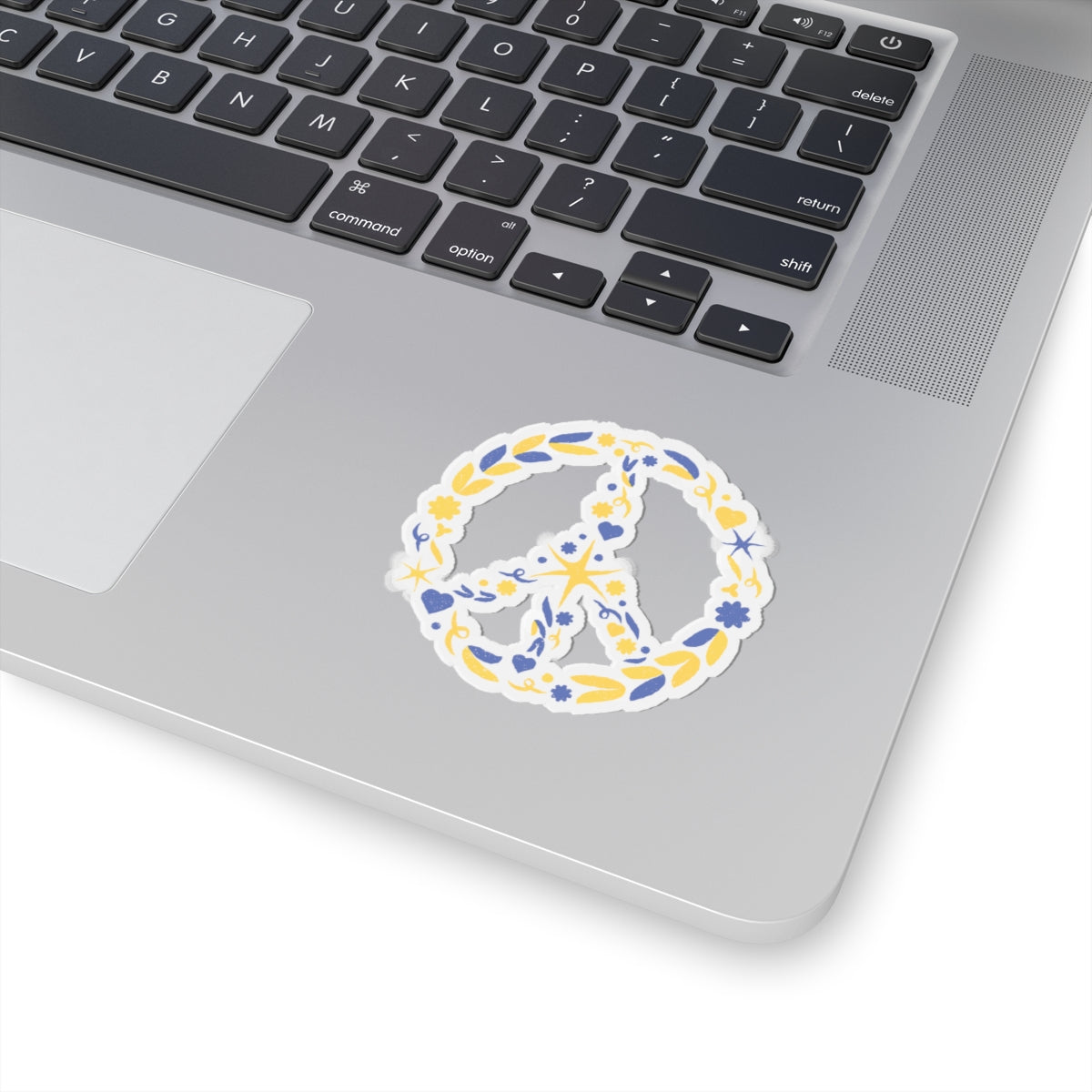 Peaceful Floral Kiss-Cut Stickers, Vinyl Stickers for Laptops, Journals, Water Bottles, Peace Symbol Decor, Flower Stickers