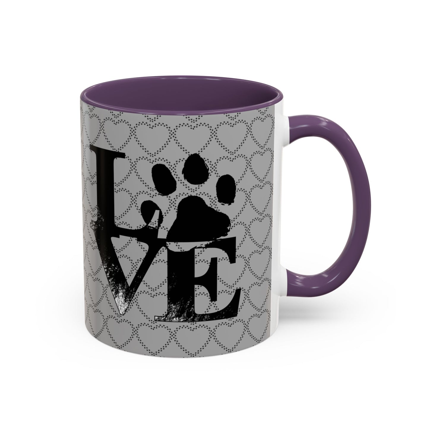 Chic Love Coffee Mug for Pet Lovers, Black Accent Mug, Valentine's Gift, Animal Lover Cup, Perfect for Hot Beverages