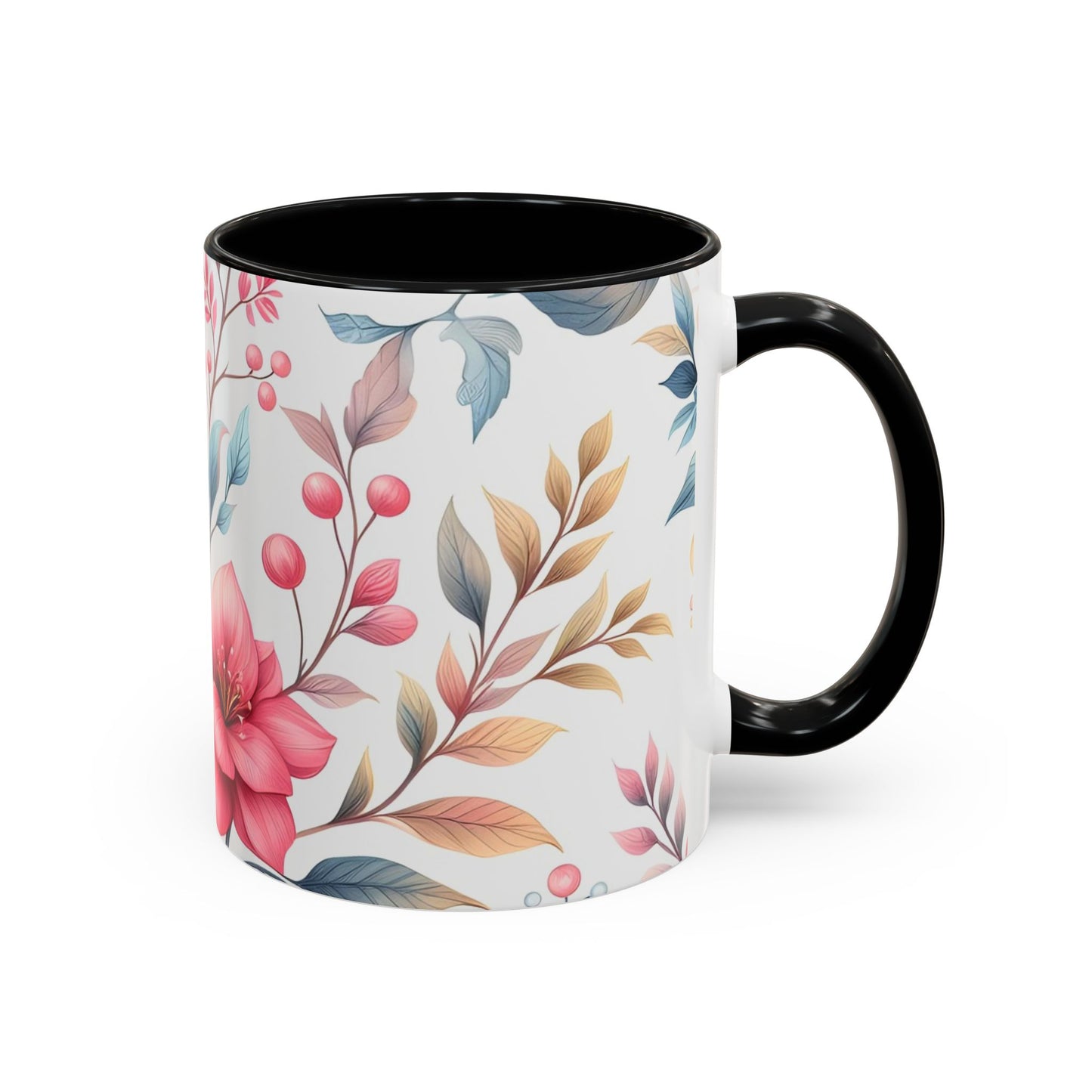 Floral Accent Coffee Mug - Perfect Gift for Tea Lovers, Home Decor, Kitchen Accessories, Mother's Day, Coffee Enthusiasts