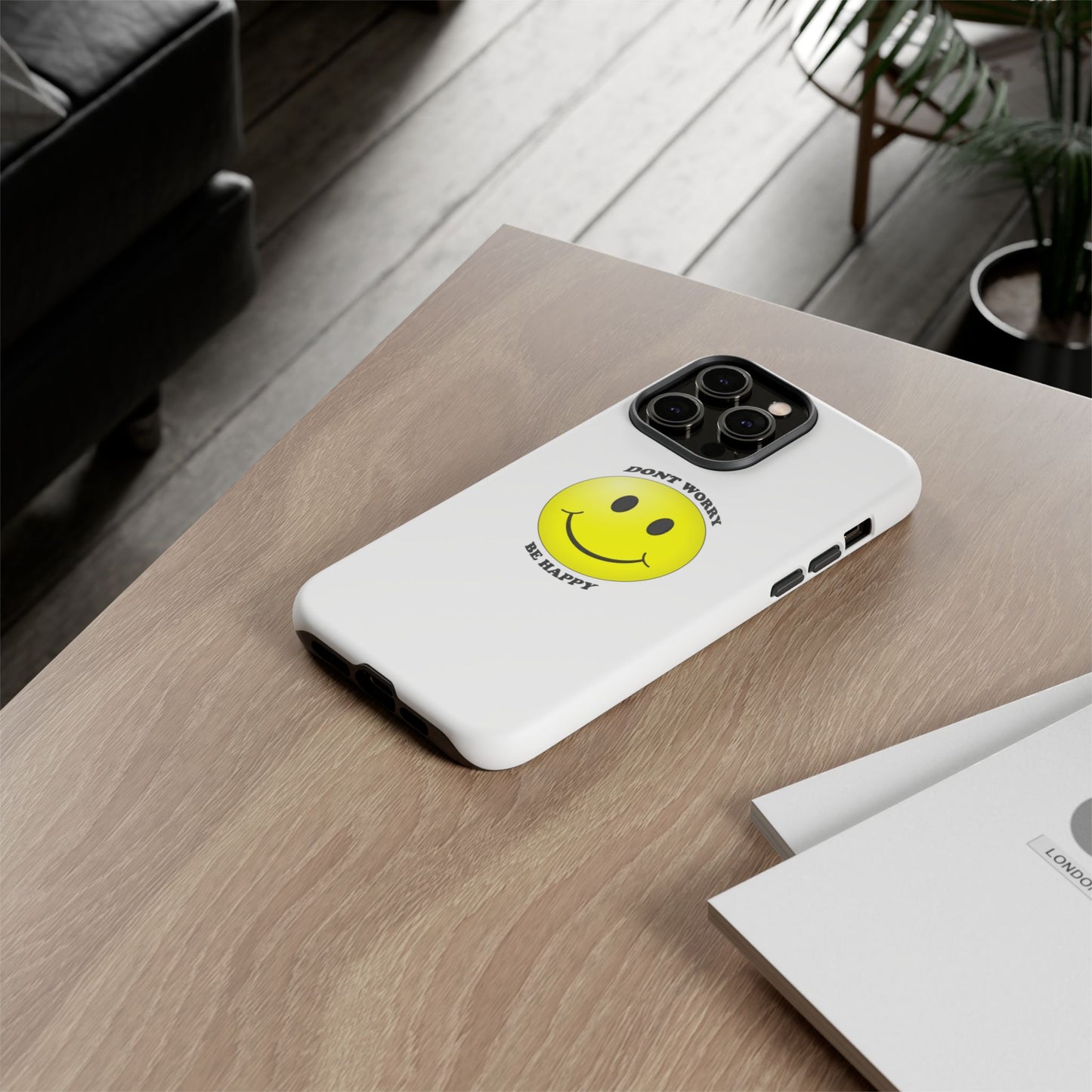 Happy Face Phone Case, Tough Cases, Don’t Worry, Be Happy, Cute Gift for Friends, Positive Vibes, Fun Mobile Accessories