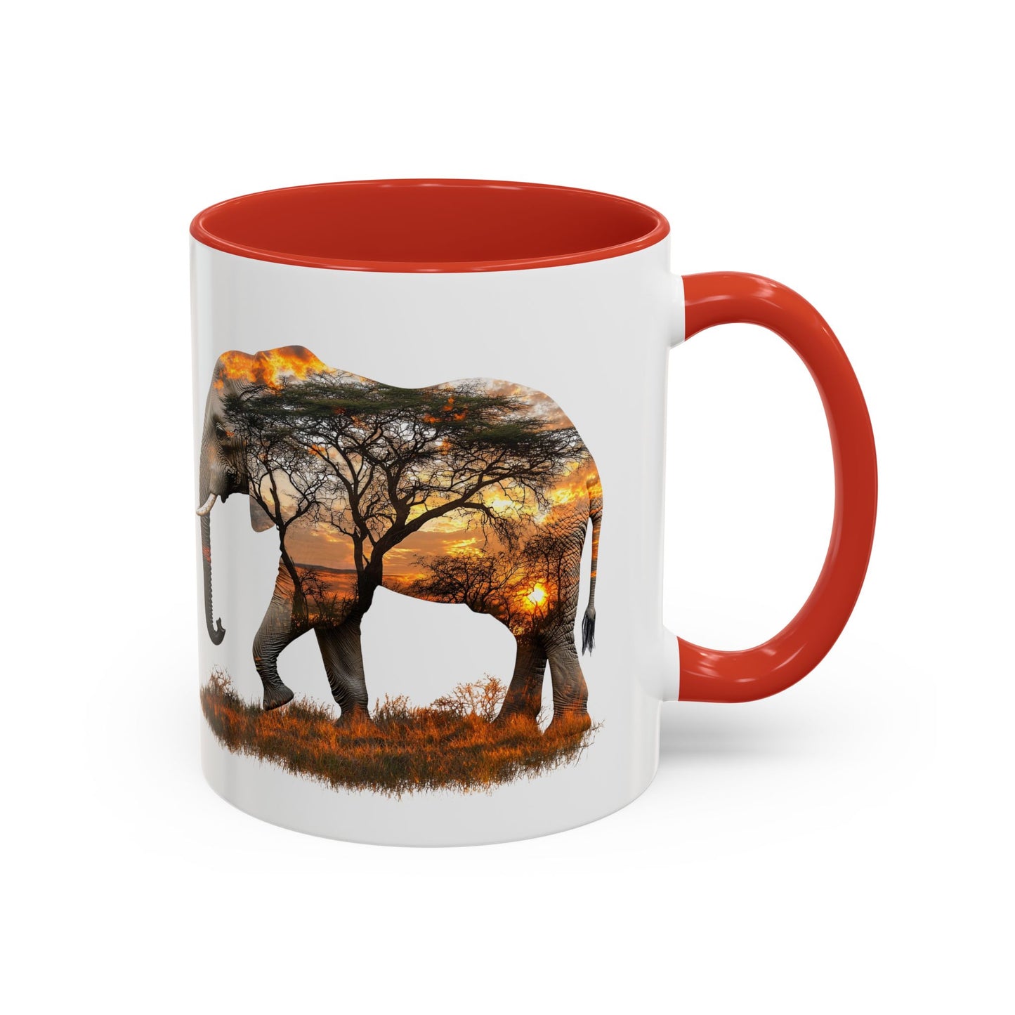 Elegant Elephant Accent Coffee Mug - Nature Lover Gift, Animal Lover Mug, Unique Home Decor, Wildlife Conservation, Travel Mug