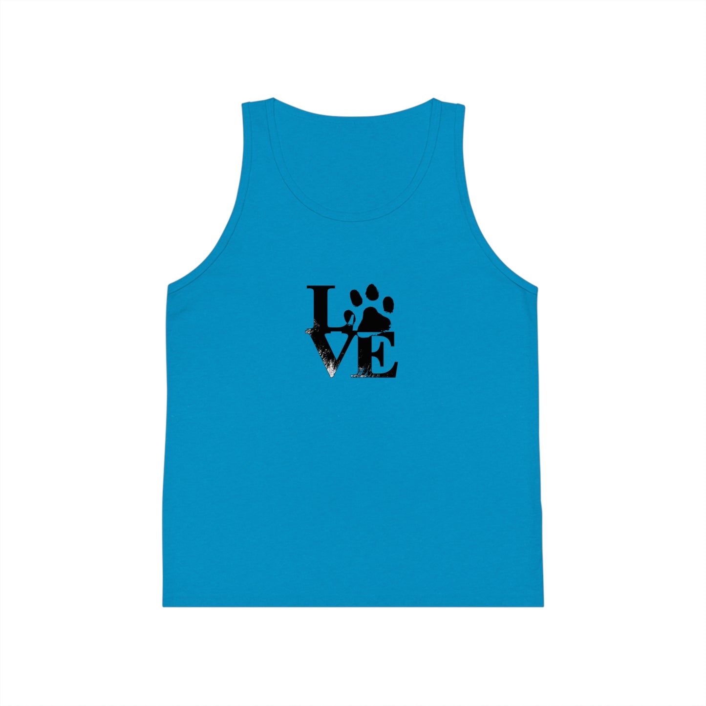 Love Paw Print Kid's Jersey Tank Top | Pet Lover's Gift, Cute Dog Shirt, Summer Outfit, Youth Tank Top, Animal Lover Apparel