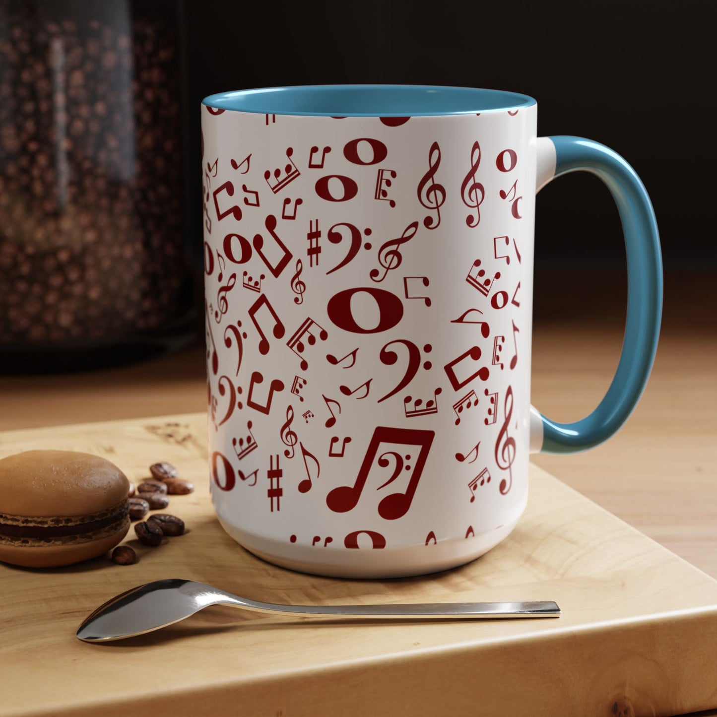 Accent Coffee Mug (11, 15oz) - Musical Notes