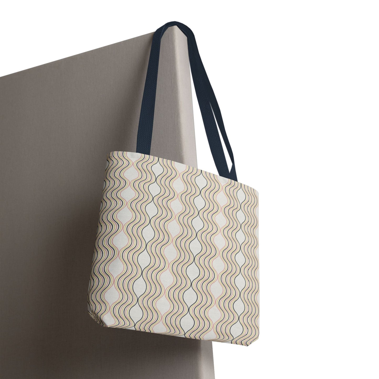 Waves Pattern Tote Bag, Boho Chic Handbag, Everyday Carry, Beach Bag, Gift for Her, Eco-Friendly Style