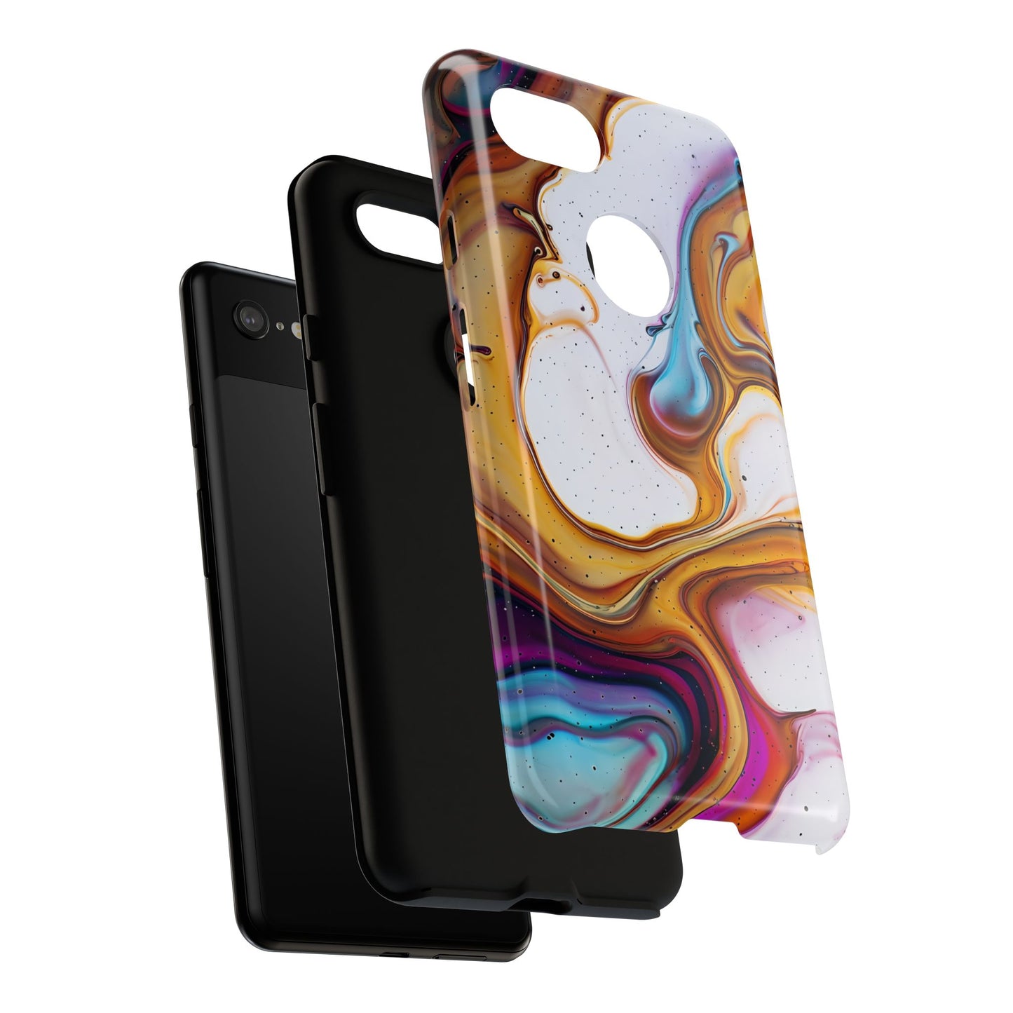 Artistic Phone Case, Tough Cases with Colorful Marble Design