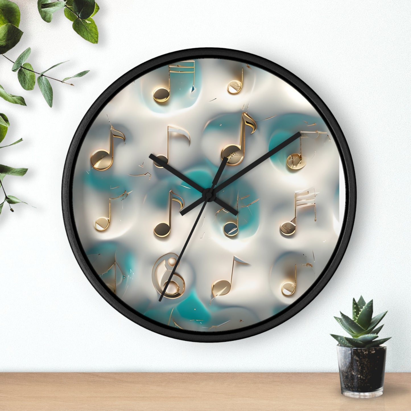 Musical Notes Wall Clock - Home Decor for Music Lovers, Gift for Musicians
