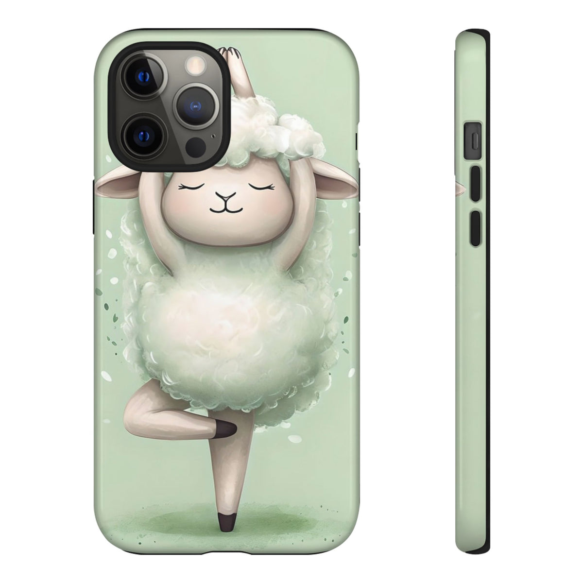 Cute Yoga Sheep Phone Case — Pastel Lamb Ballerina Protective Cover