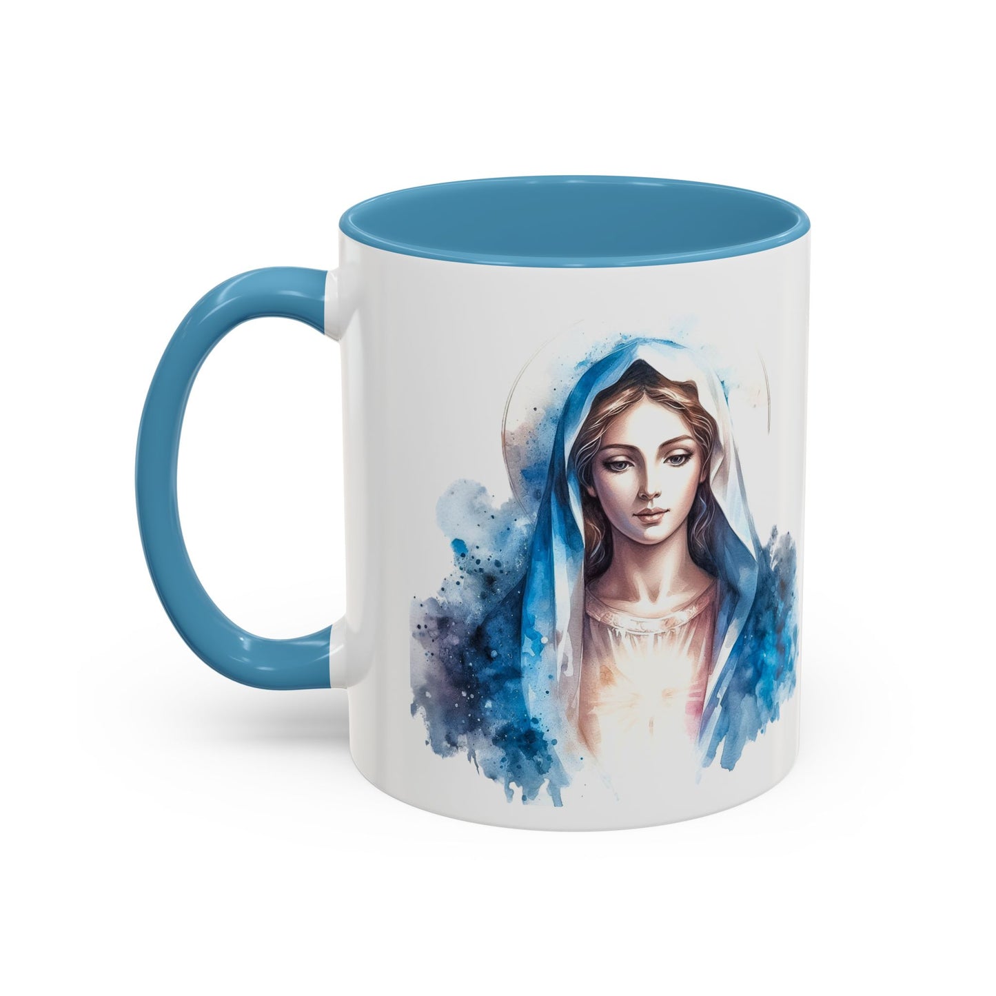 Serene Virgin Mary Coffee Mug - Spiritual Inspiration, Gift for Faith Lovers, Home Decor, Mother's Day, Religious Art