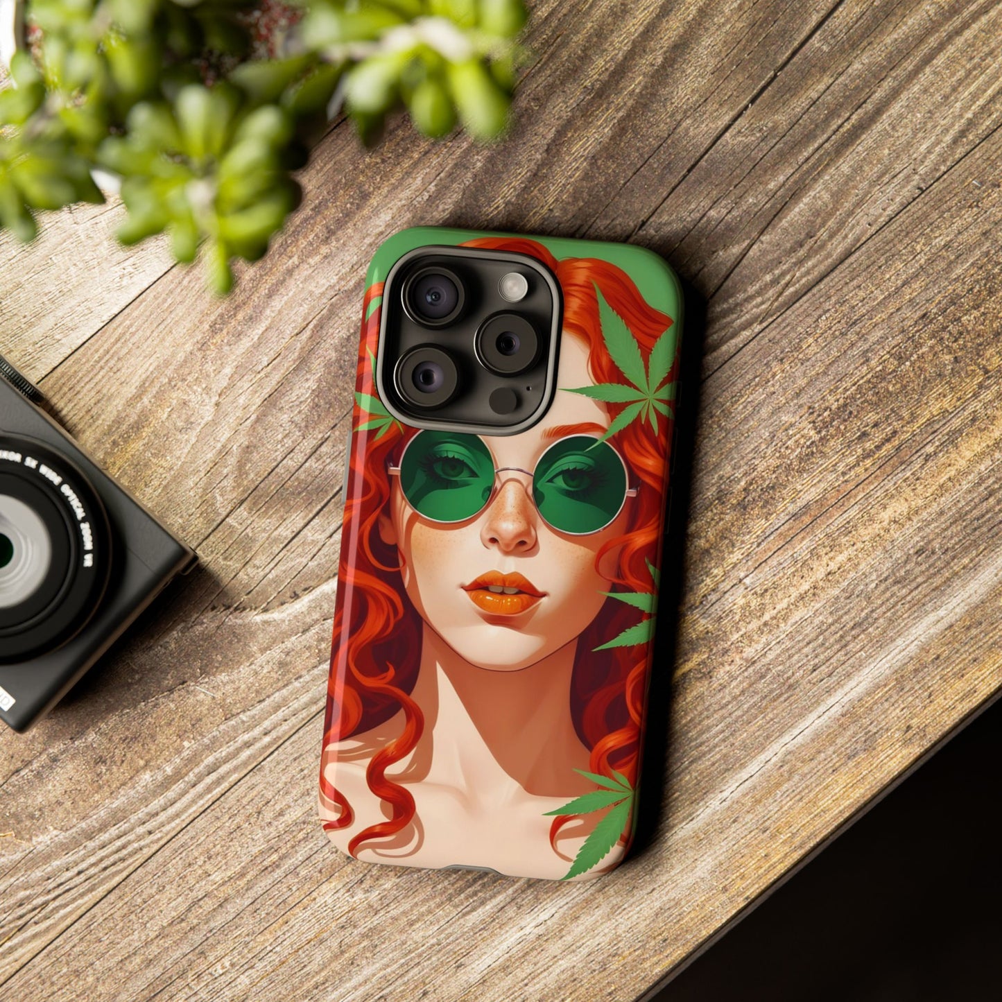 Vibrant Phone Case with Retro Greenery Design, Trendy Case for Casual Look, Gift for Her, Summer Vibes, Unique Phone Accessory