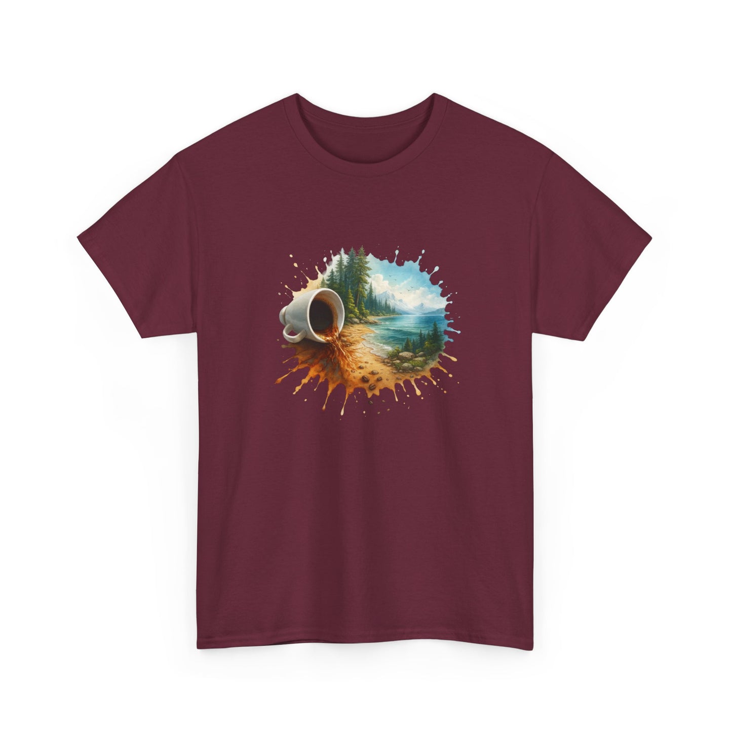 Nature-Inspired Unisex Heavy Cotton Tee, Casual Outfit, Gift for Nature Lovers, Camping Apparel, Outdoor Adventure Shirt
