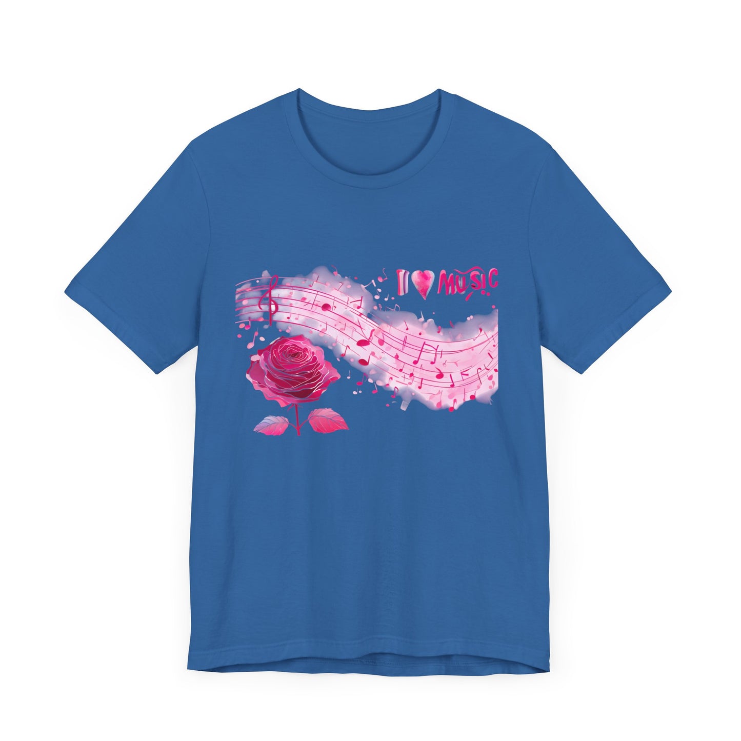 I Love Music Tee, Music Lover Shirt, Floral Music Notes Top