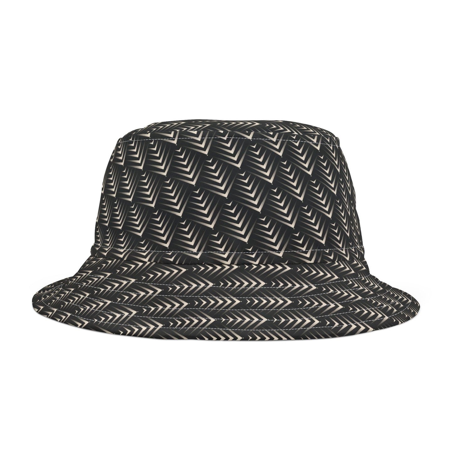 Chic Geometric Bucket Hat, Fashion Accessory, Summer Headwear, Unisex Style, Festival Gear, Gift Idea
