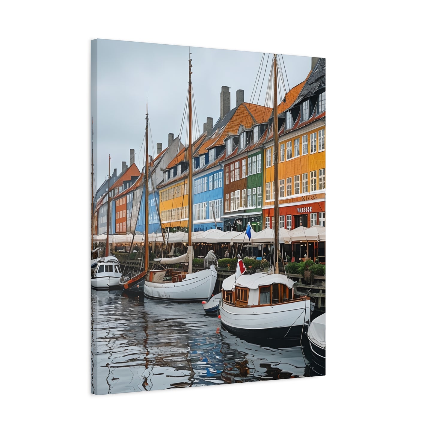 Coastal Canvas Print, Vibrant Harbor Art, Nautical Home Decor, Gift for Sailors, Maritime Wall Art