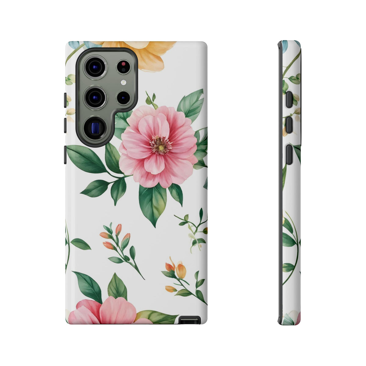 Floral Tough Phone Case — Pink Peony Protective Phone Cover