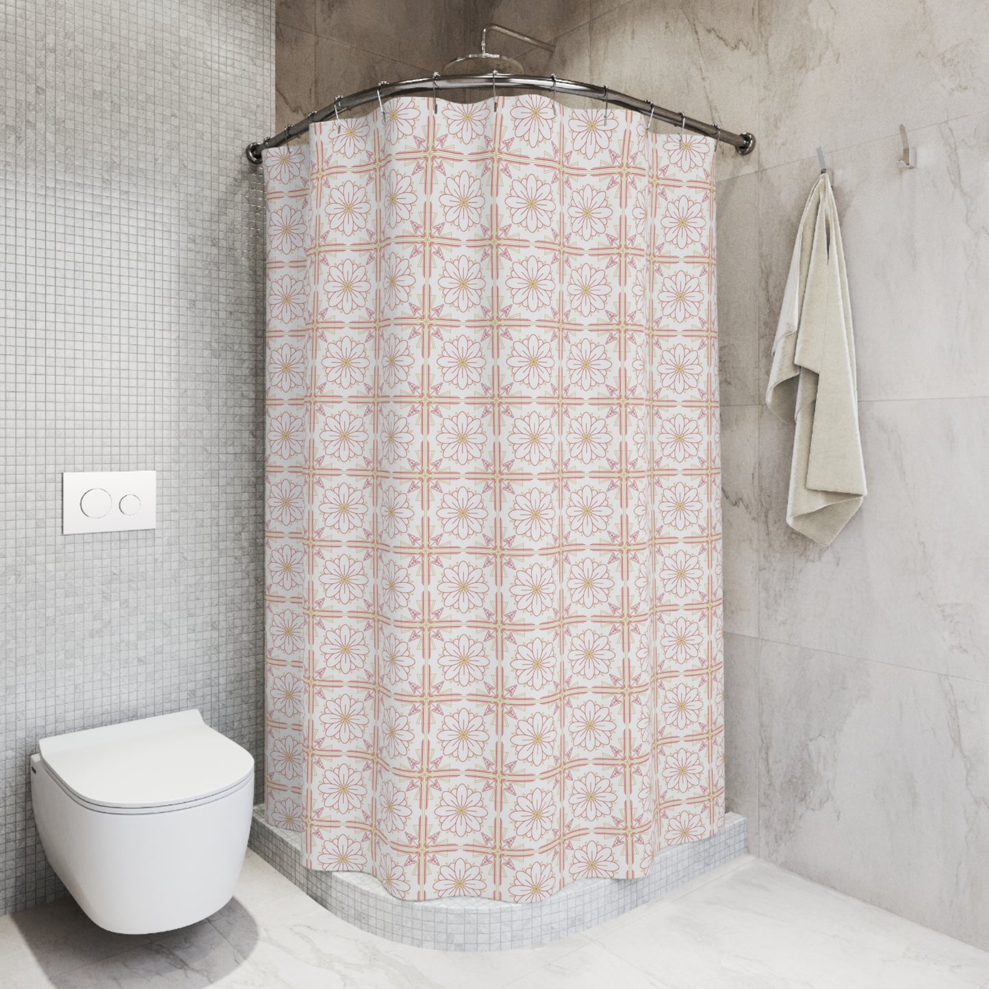 Elegant Floral Shower Curtain – Boho Bathroom Decor, Unique Gift for Home, Wedding Registry, Modern Rustic Style