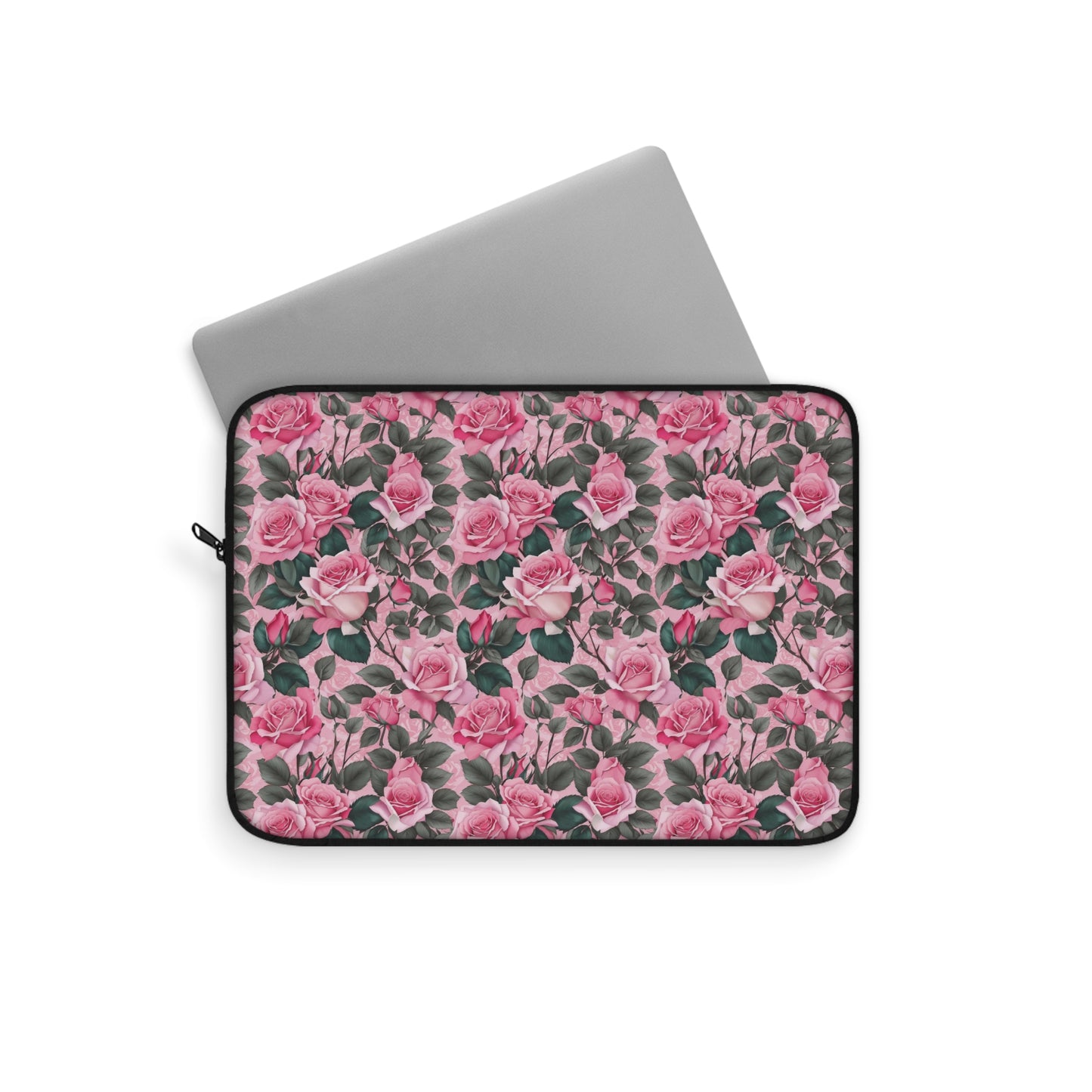 Floral Laptop Sleeve - Elegant Rose Design, Computer Case, Gifts for Her, Stylish Office Accessory, Mother's Day