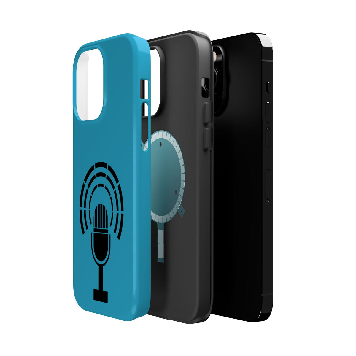 Phone Case — Retro Microphone Podcast Design, Magnetic Impact-Resistant