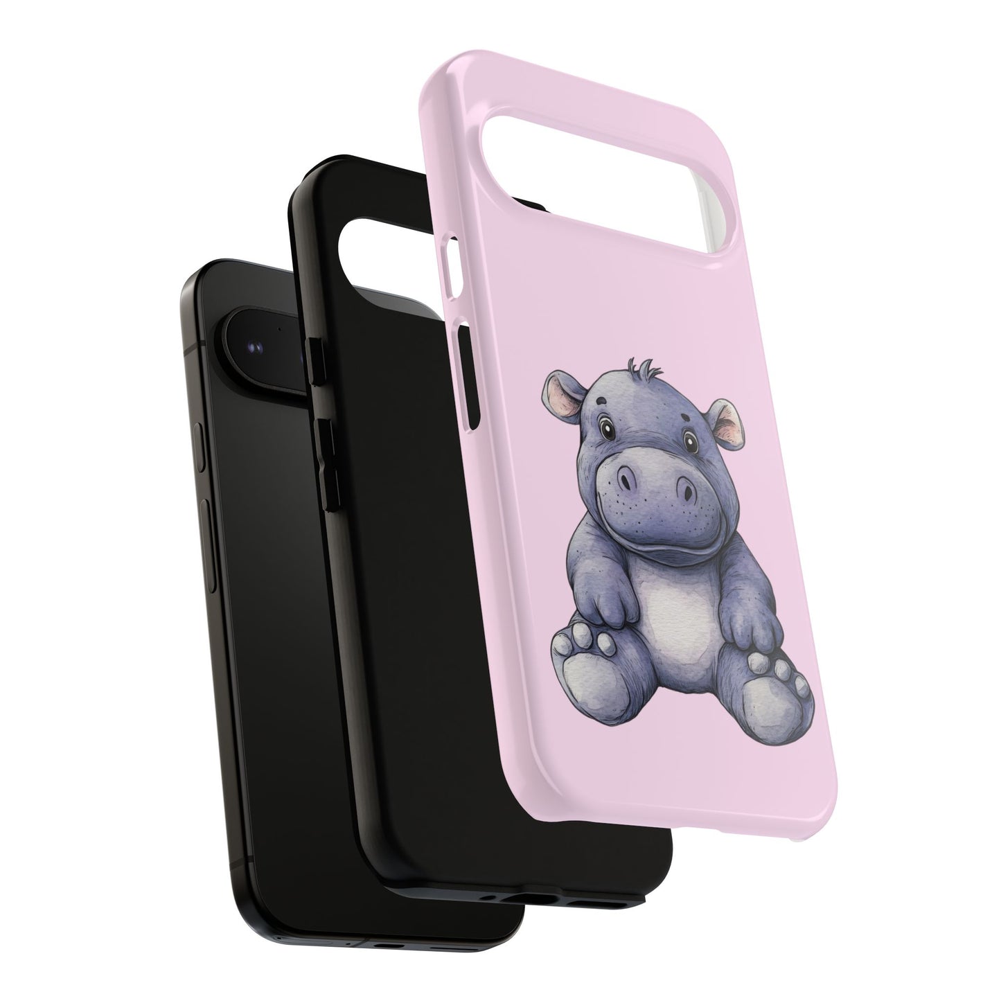 Cute Hippo Phone Case - Tough Cases, Animal Phone Cover, Kawaii Accessories, Gifts for Kids, Unique Tech Gear