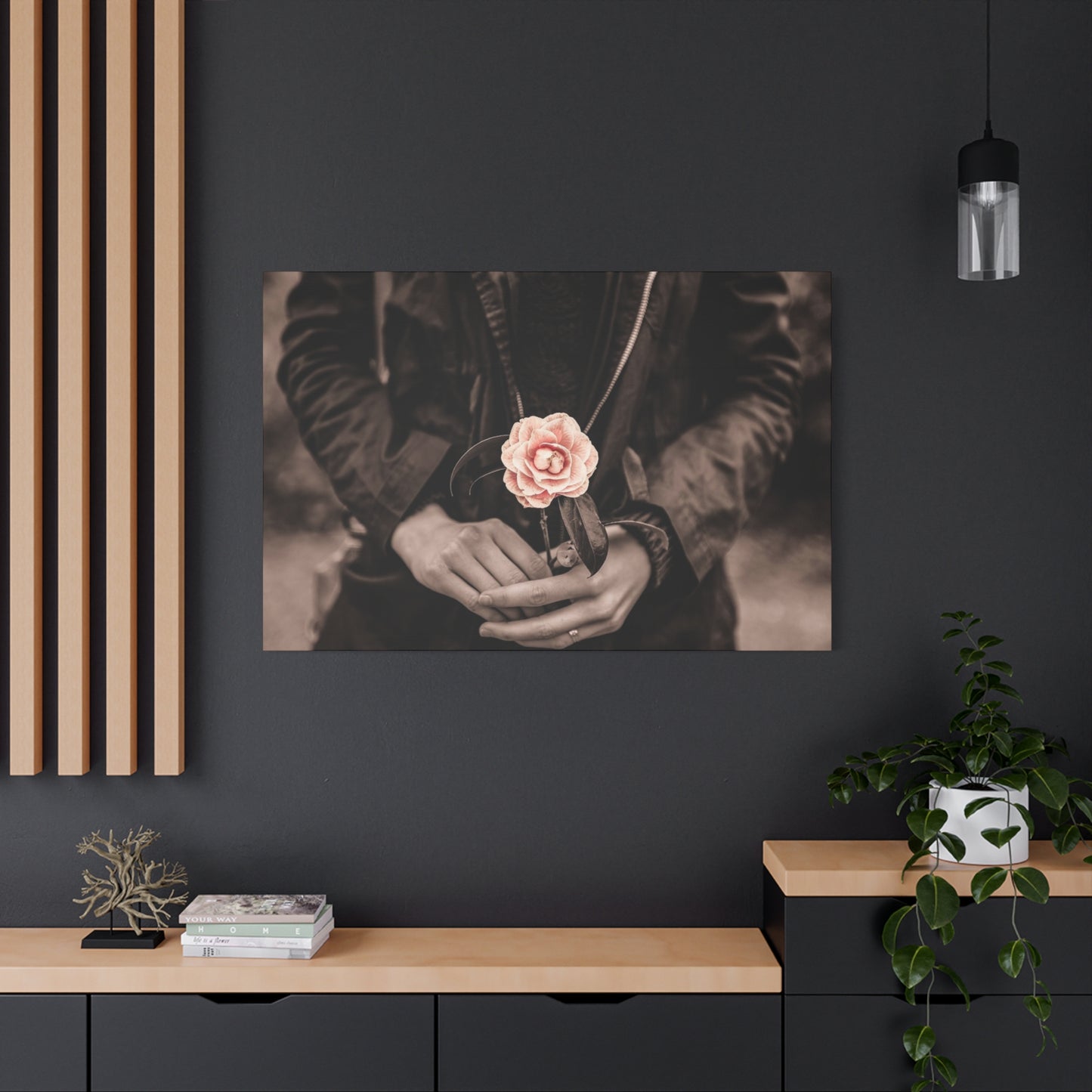 Floral Art Canvas Wall Decor, Modern Home Accent, Gift for Her, Office Decor, Inspirational Artwork