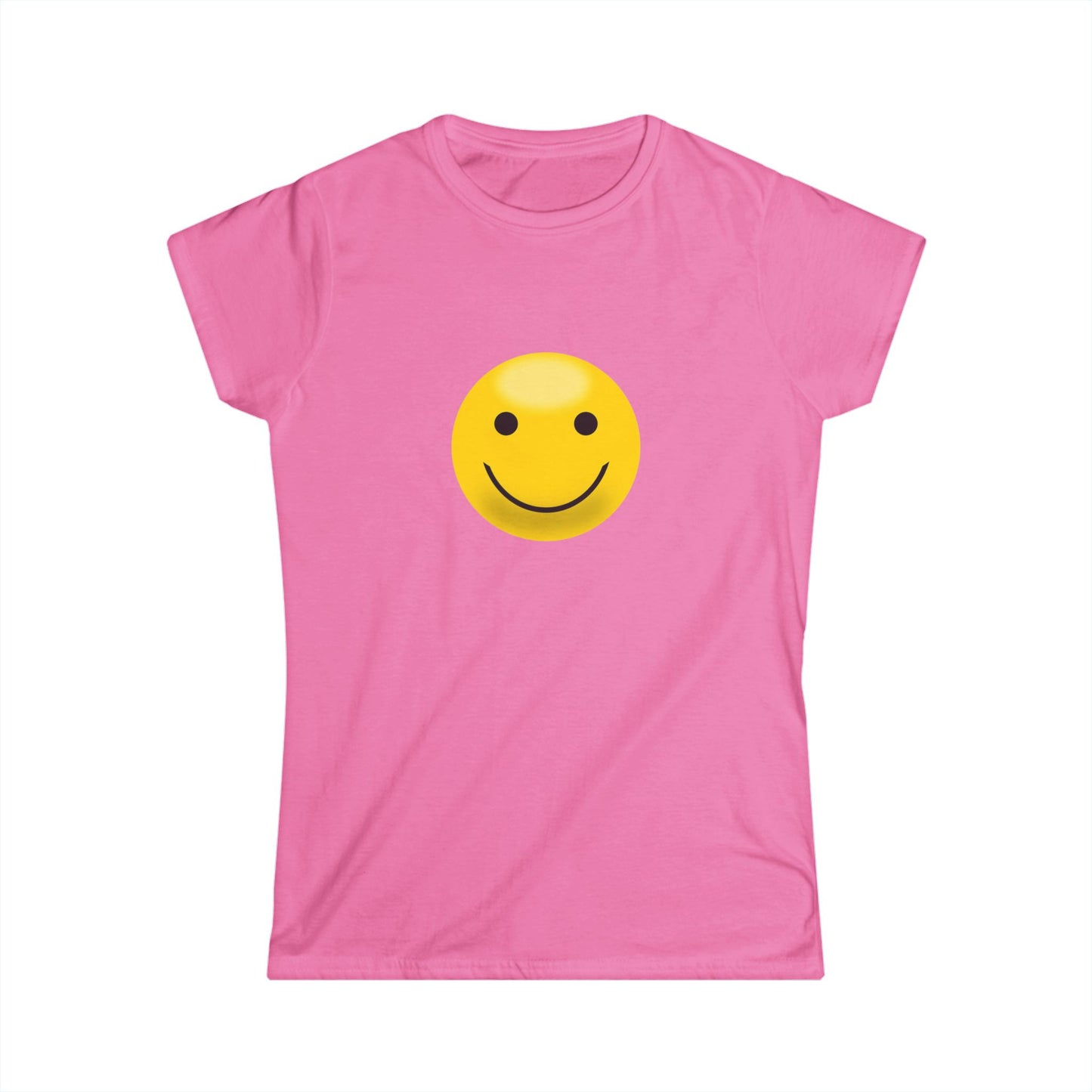 Smiley Face Women's Softstyle Tee, Casual T-Shirt, Happy Graphic Tee, Summer Shirt, Birthday Gift, Everyday Wear