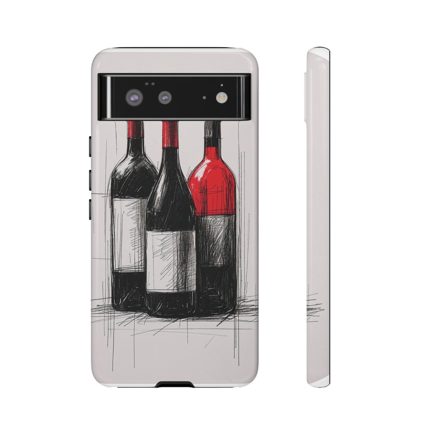 Wine Lover's Phone Case, Tough Phone Cover, Artistic Wine Design, Gift for Wine Enthusiasts, Customizable Case, Unique Wine Art