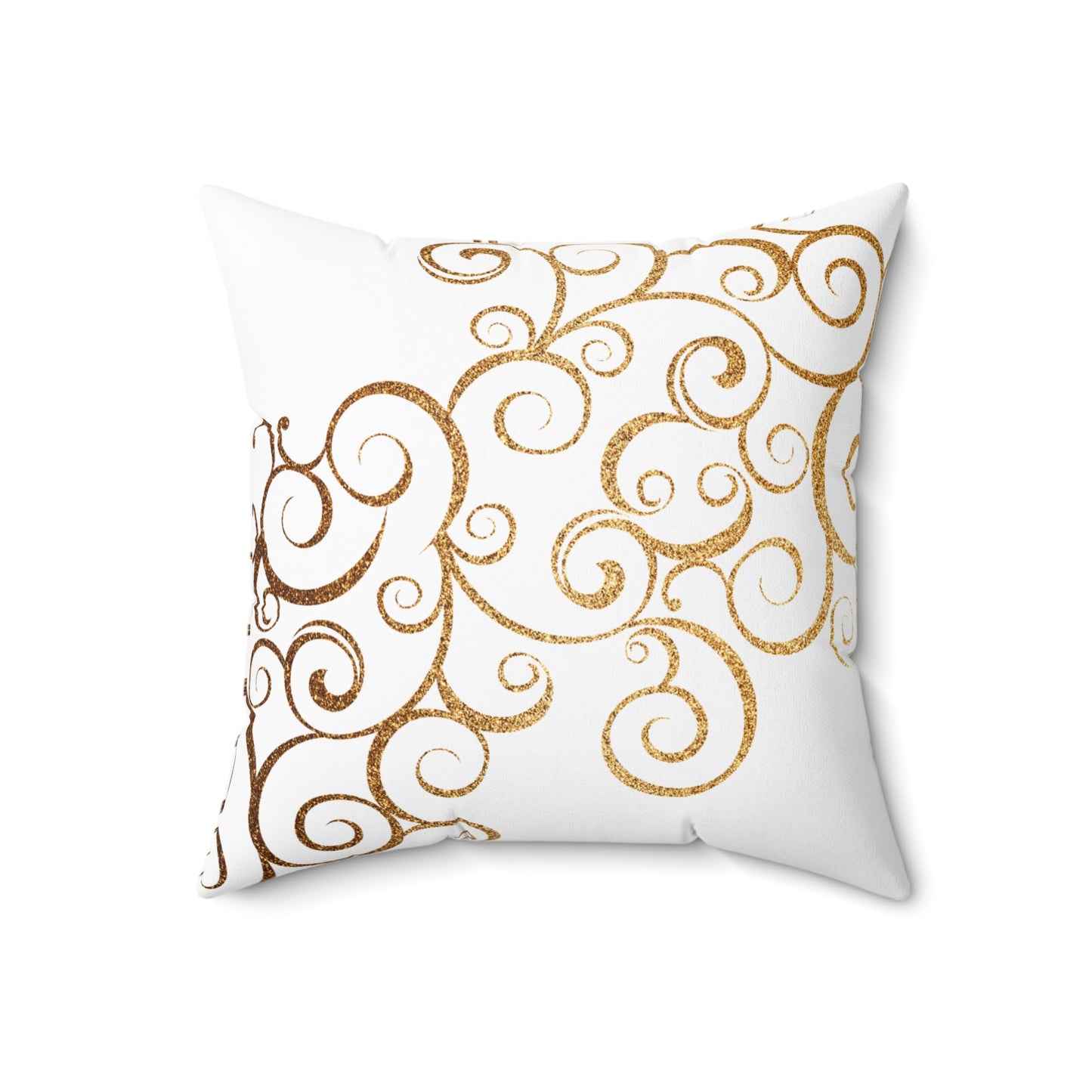 Elegant Decorative Pillow with Gold Swirl Design, Cozy Home Accent, Perfect for Living Room, Holidays, Gift Idea