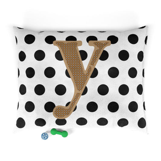 Personalized Polka Dot Pet Bed for Dogs and Cats, Customizable Pet Cushion, Cozy Animal Bed, Gifts for Pet Lovers, Home Decor