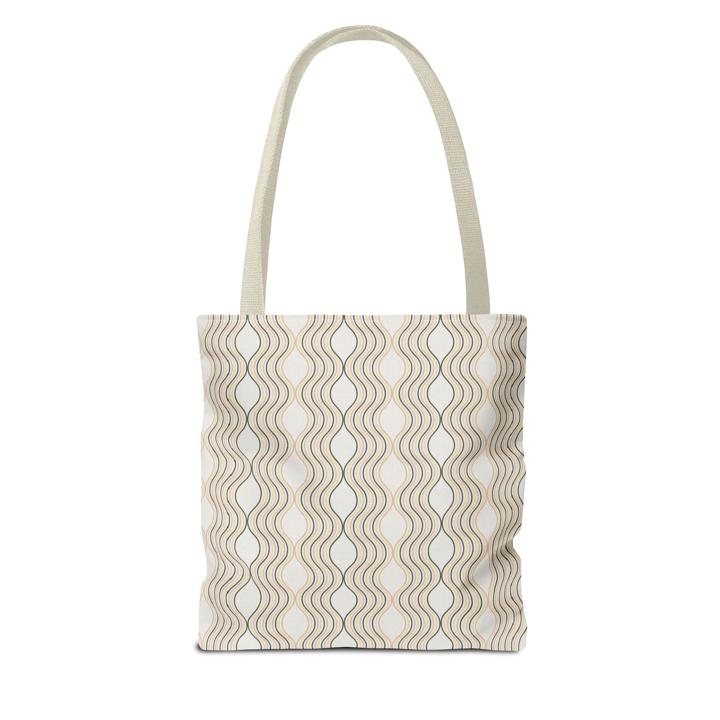 Waves Pattern Tote Bag, Boho Chic Handbag, Everyday Carry, Beach Bag, Gift for Her, Eco-Friendly Style