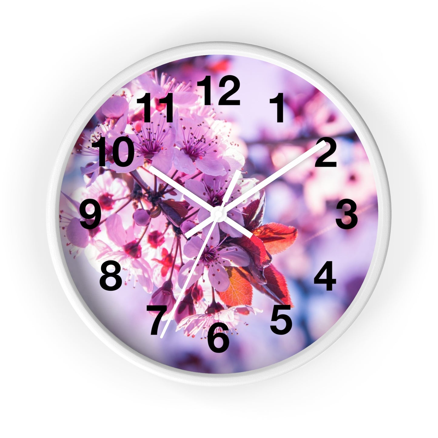 Floral Wall Clock, Elegant Timepiece, Home Decor, Gift for Her, Spring Decor, Nature Lovers, Birthday Gift