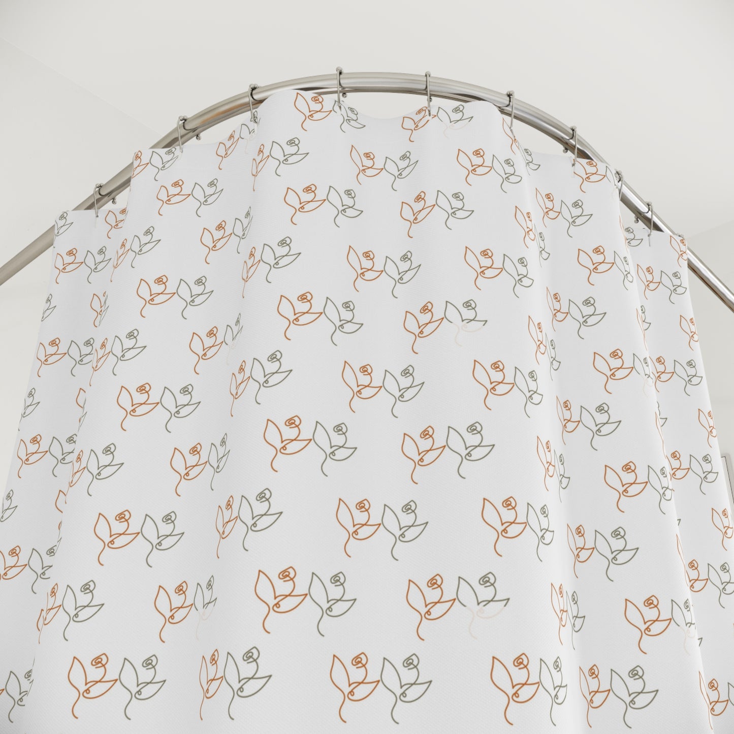 Elegant Floral Shower Curtain, Boho Bathroom Decor, Botanical Print, Gifts for Home, Modern Bathroom Accessories