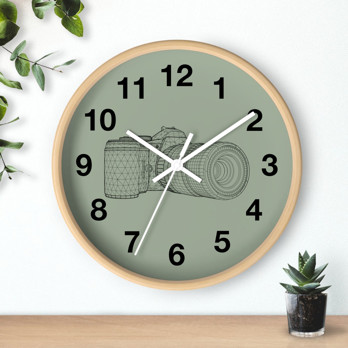 Photography Themed Wall Clock, Unique Gift for Photographers, Blue Clock, Home Decor, Creative Wall Art, Photography Lover