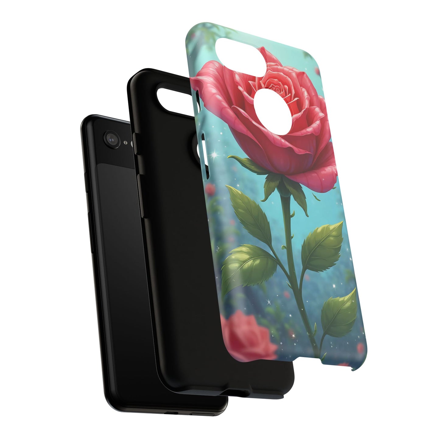 Floral Phone Case, Tough Cases with Elegant Rose Design, Stylish iPhone Cover, Rose Flower Gift for Nature Lovers, Unique Mobile Accessories