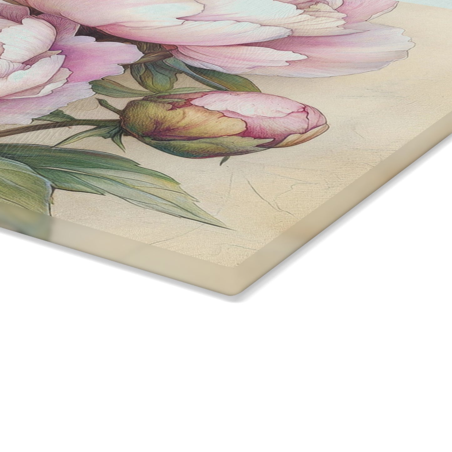 Floral Glass Cutting Board, Elegant Kitchen Décor, Gift for Home Cooks, Spring Decor, Mother's Day, Birthday Present, Artful Cooking