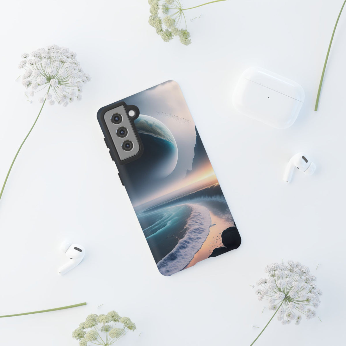 Galaxy Ocean Phone Case — Surreal Planet Beach Tough Case