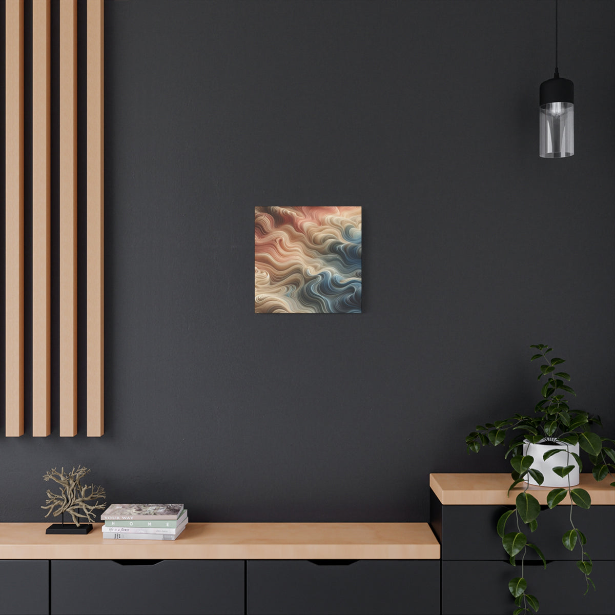 Abstract Swirl Matte Canvas Wall Art — Fluid Earth Tones, Stretched 1.25"