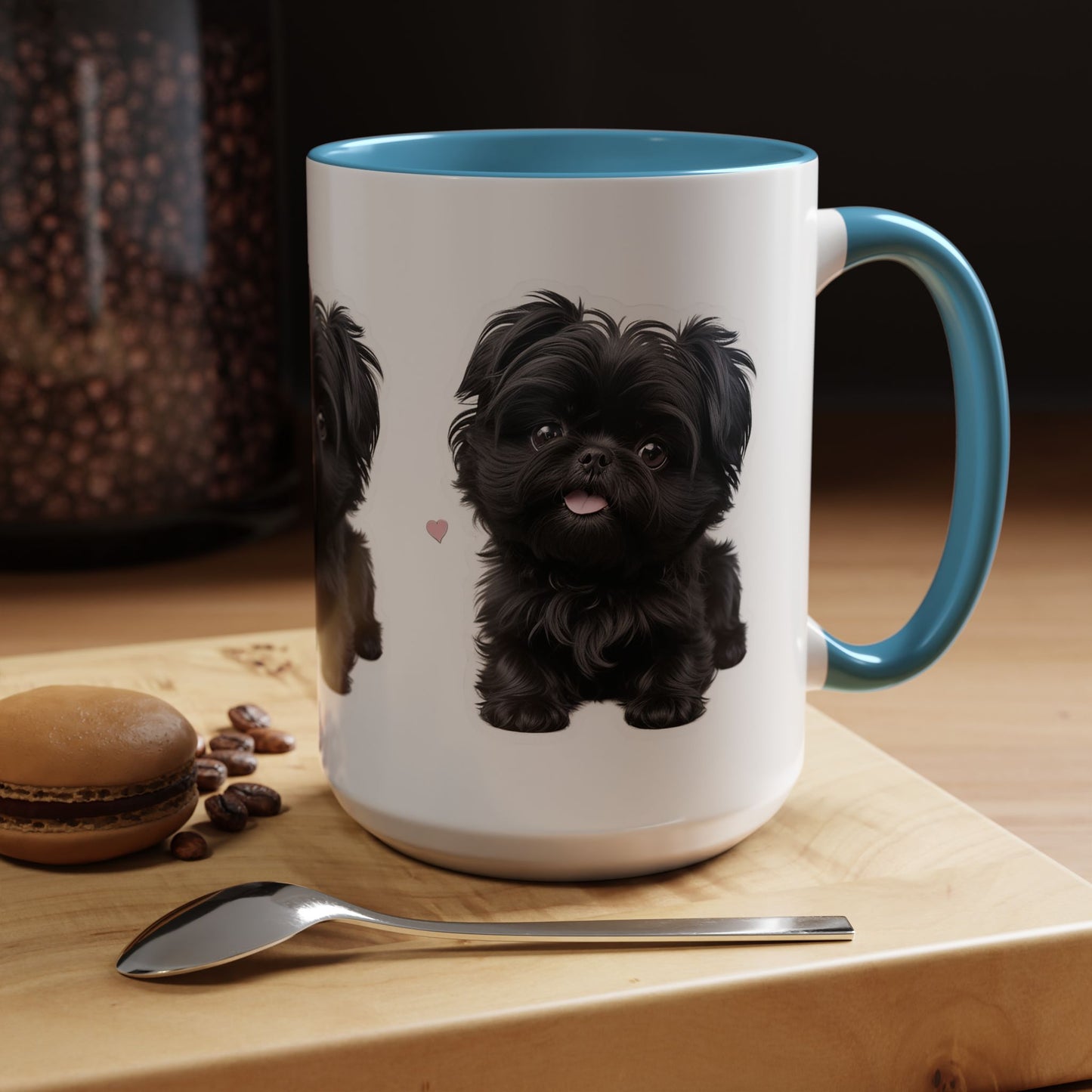 Cute Pug Accent Coffee Mug, Pet Lover Gift, Coffee Cup, Dog Mom Mug, Black Dog Ceramic Mug