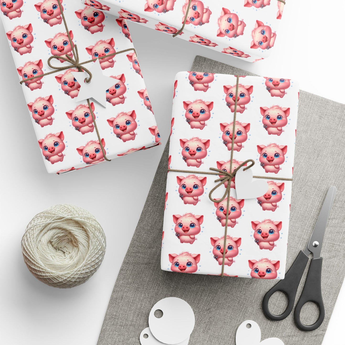Cute Piggy Wrapping Paper, Gift Wrap for Birthdays, Baby Showers, Holidays, Kids Parties, Festive Occasions