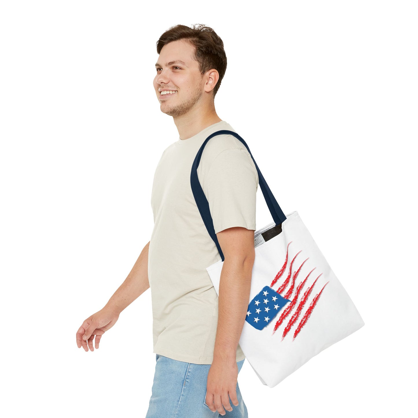Patriotic Tote Bag | USA Pride | American Flag Design | Eco-Friendly Market Bag | Gift for Fourth of July, Veterans, Memorial Day