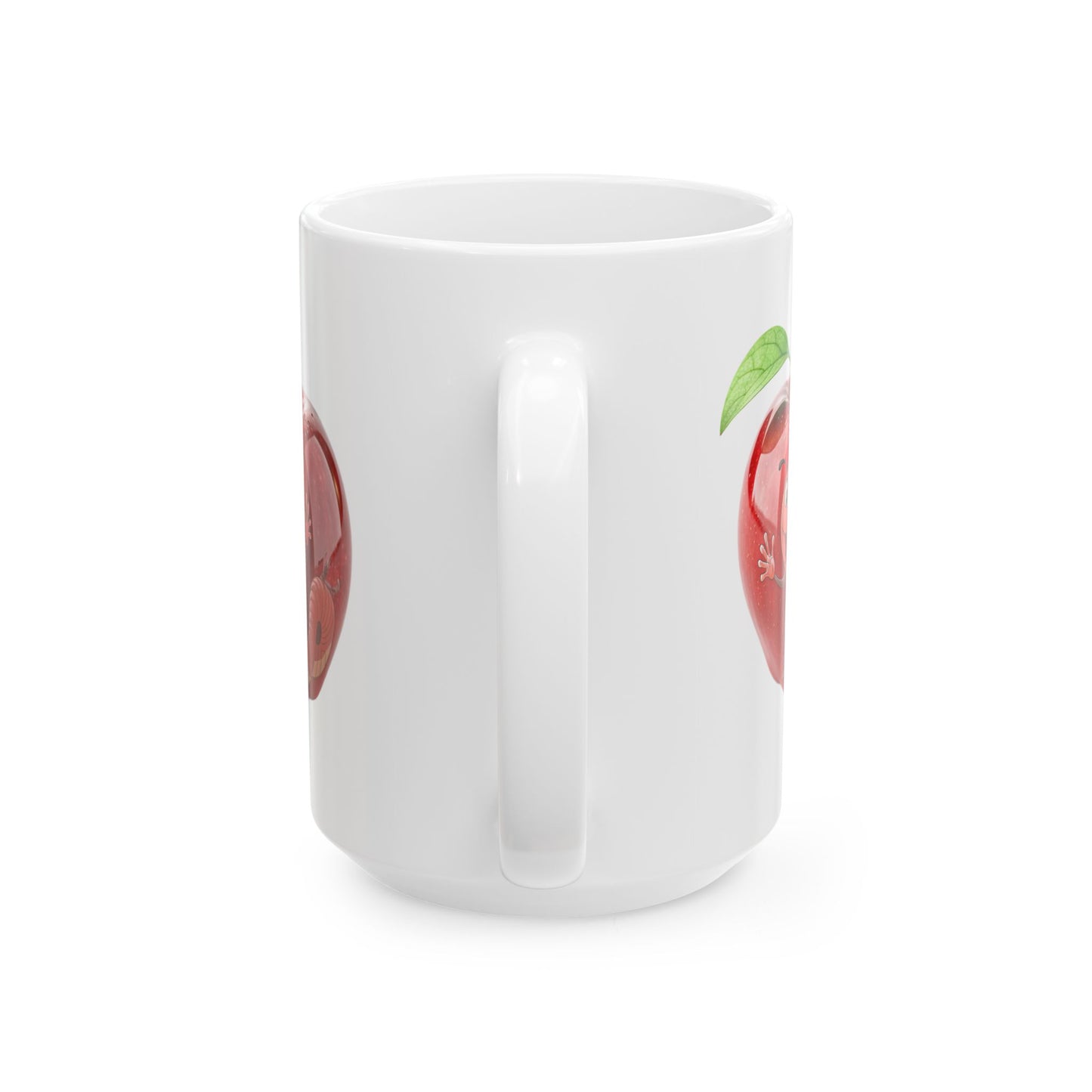 Whimsical Apple Worm Ceramic Mug, Funny Coffee Cup, Cute Kitchen Gift, Teacher Appreciation, Back to School, Child-Friendly Drinkware
