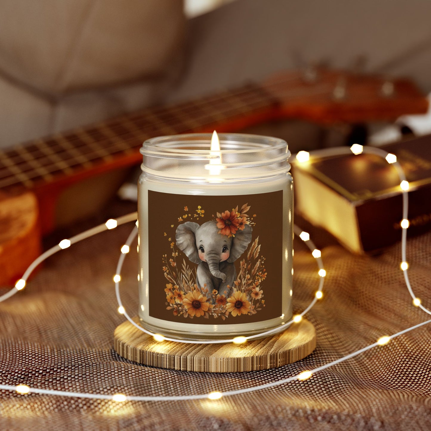 Whimsical Elephant Scented Candle - Coconut Apricot Wax for Home Decor, Gifts, Relaxation, Baby Showers, Birthday Celebrations