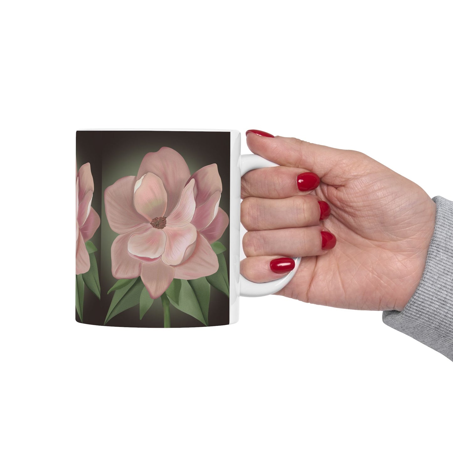 Floral Ceramic Mug - Aesthetic Coffee Cup, Flower Mug, Gift for Her, Botanical Drinkware, Mother's Day Gift, Home Decor