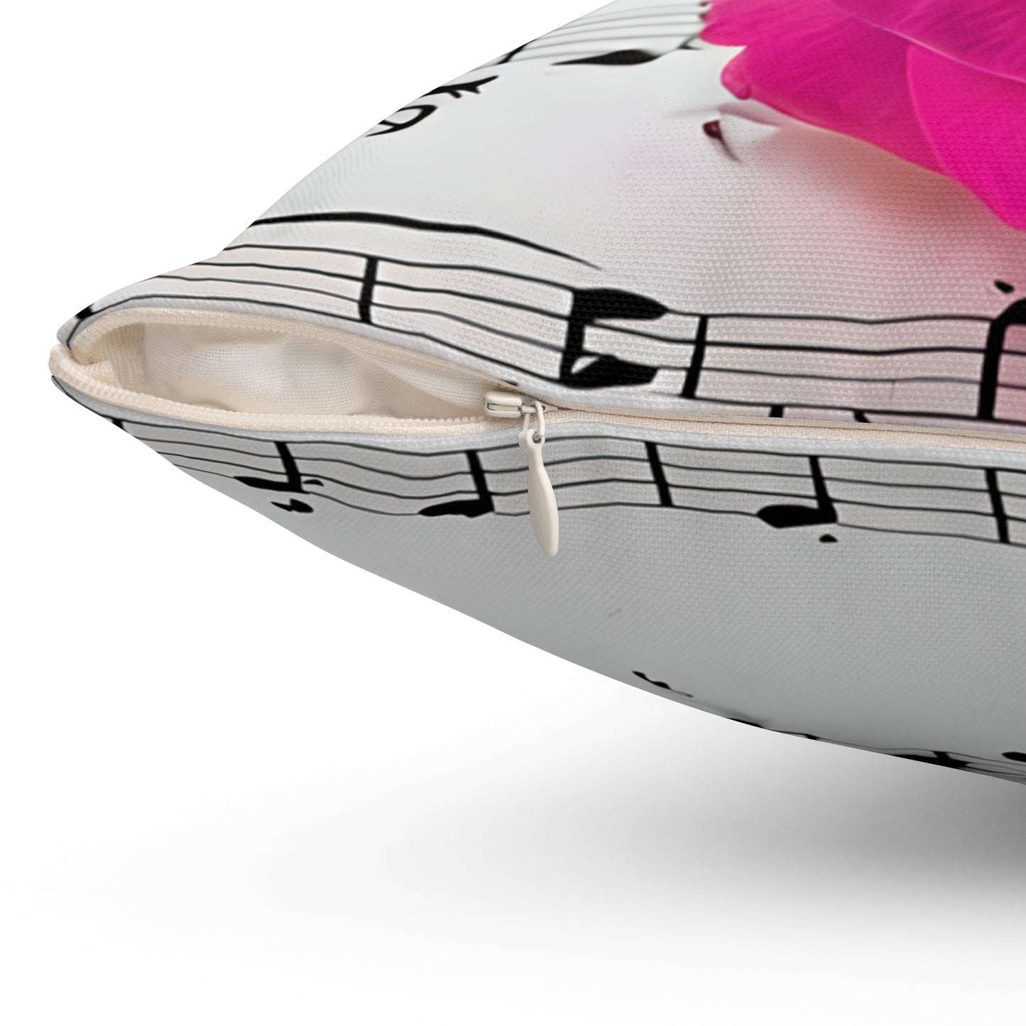 Elegant Floral Music Pillow, Decorative Couch Cushion, Home Décor Accent, Gift for Musicians, Rose Design
