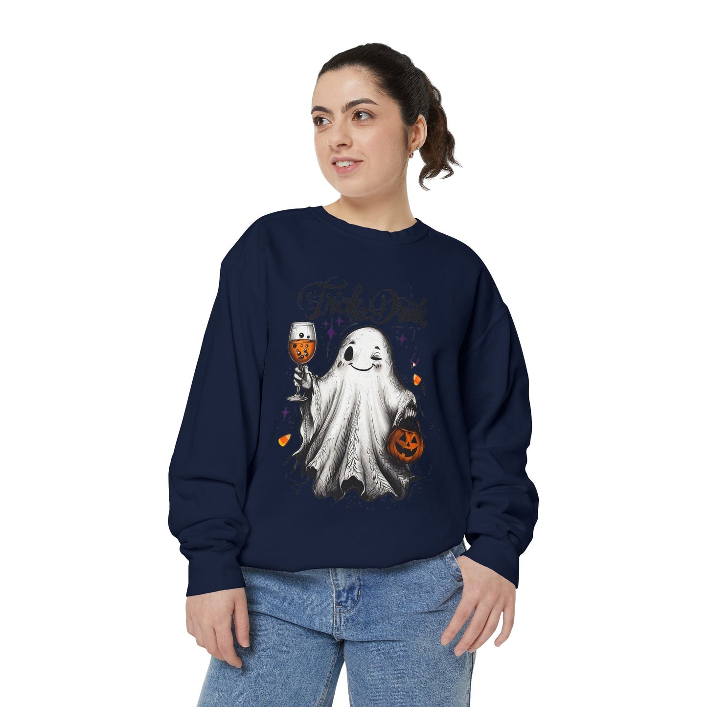 Spooky Ghost Sweatshirt | Trick or Treat Apparel, Halloween Gift, Cozy Unisex Top, Fall Fashion, Casual Wear