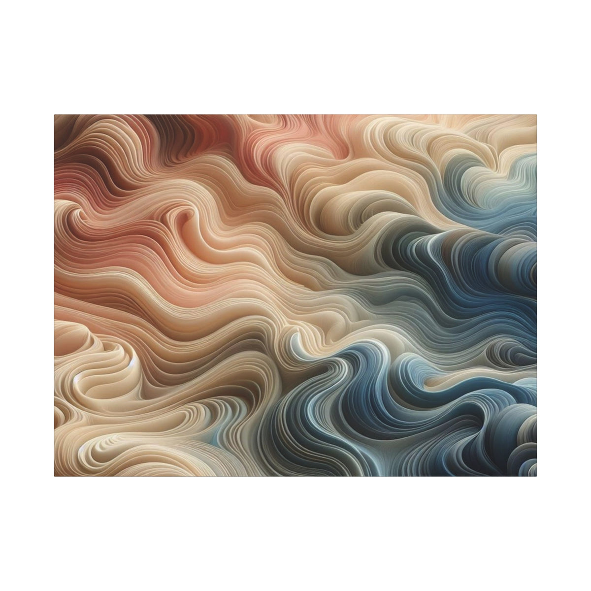 Abstract Swirl Matte Canvas Wall Art — Fluid Earth Tones, Stretched 1.25"
