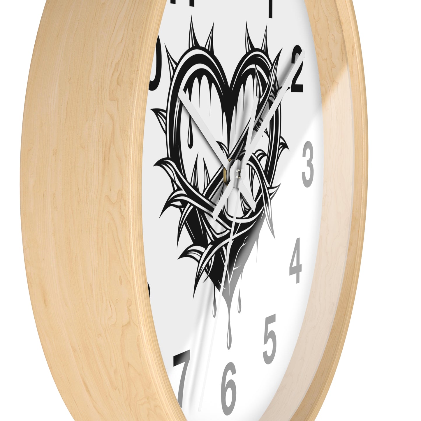 Heart & Thorns Wall Clock - Gothic Decor, Home Wall Art, Unique Timepiece, Perfect Gift for Her, Stylish Home Accessories