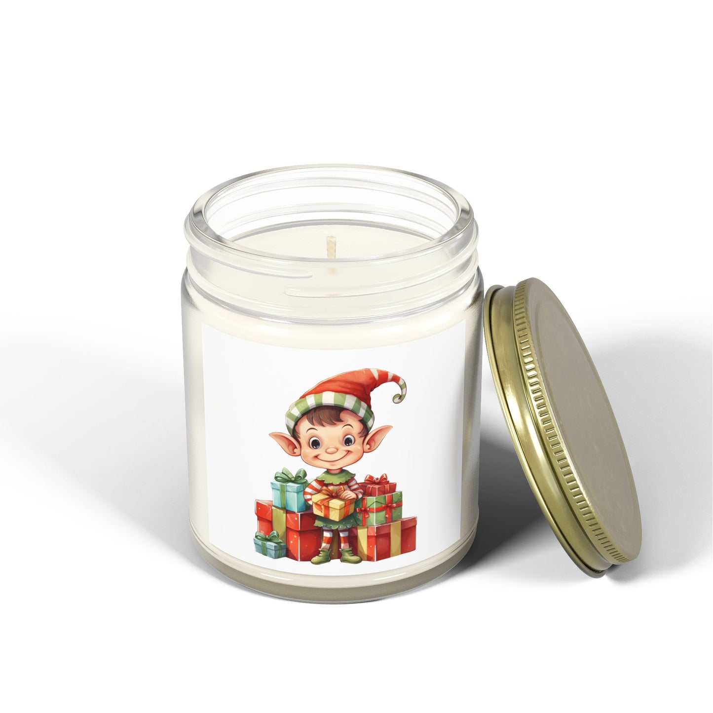 Festive Elf Scented Candle, Cheerful Holiday Decor, Perfect Gift for Christmas, Seasonal Home Fragrance, Joyful Aromatherapy